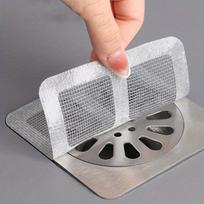Vienkartiniai plaukų gaudyklės dušui, tinklelio dušo latako dangteliai, grindų kriauklės sietelio filtras, lipdukai, vonios reikmenys 10PCS gray