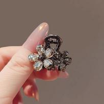 Diamond-studded Bow Small Hairpin Feminine Bangs Small Grab Clip Side Broken Hairpin Shining Decoration Styling Hairpins gray