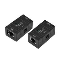2 vnt. RJ45 POE maitinimo modulis POE injektorius Ethernet adapteris tinklo IP kamerai Juodas