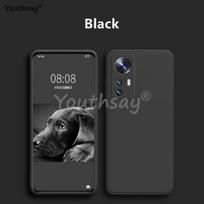 Xiaomi 12T Pro dėklas Xiaomi 12T 12 13 13T Pro 12 Lite dangtelis Funda Coque Minkštas skysto silikono dėklas Xiaomi 12T Pro For Xiaomi 12T juoda