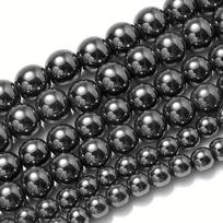 Hematito Tulžies Akmenukų Apvalūs Karoliukai „Pasidaryk pats“ Papuošalams: Apyrankė, Karoliai, Auskarai (4-12 mm) 4mm/(88-90 beads) natūrali