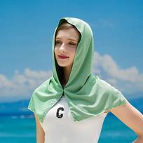 Cooling Hoodie Towel Cooling Towels Quick Drying Absorbent Towels For Neck And Face UV Protection Sport Workout Camping Cycling žalia