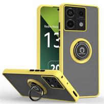Xiaomi Redmi Note 13 Pro Plus 5G 4G magnetinis žiedas telefono stovas dėklas Redmi 14C 13C 9A matinis galinis dangtelis Redmi Note 14 Pro Plus Note 13 Pro Plus 5G geltona