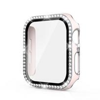 Skirtas Apple Watch dėklui 40mm 44mm 42mm 38mm iWatch buferiui ir ekrano apsaugai Apple Watch Series 3 4 5 6 SE 42mm series 321 rožinė/sidabras
