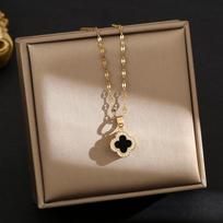 Necklace Female Four-leaf Clover Light Luxury Titanium Steel Collarbone Chain Ladies Pendant Senior Accessories