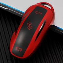 Tesla Automobilio Raktelio Dėklas Modelis X Y Modelis 3 Raktelio Korpusas Mygtukas Patvarus Metalinis Raktų Pakabukas Automobilio Aksesuarai Tesla Transporto Priekių Savininkams model s raudona