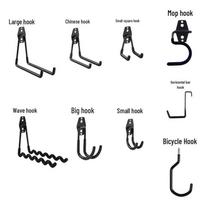 Didelio patvarumo juodi garažo kabliai dviračiams ir sodo įrankiams Bicycle Hook juoda