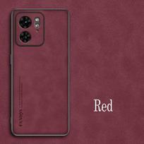 For Moto Edge 40 Neo Luxury Sheepskin Leather Shockproof Silicone Case For Motorola Edge 40 Neo Phone Case Cover Coque For Edge 40 raudona