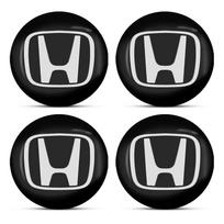 4 vnt. 56 mm automobilio rato centro stebulės dangtelio logotipas lipdukai ratlankio dangtelis Honda Civic Odyssey Vezel Accord Pilot Fit XRV CRV HRV Dio juoda