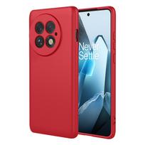 Flexible Liquid Silicone TPU Case For OnePlus 13 13R One Plus 12 12R Protective Cover Bumper Fundas Coque Capa OnePlus 13 raudona
