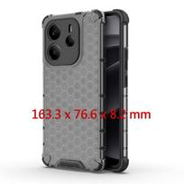 Skaidrus telefono dėklas Redmi Note 14 4G Anti-knock Honeycomb Armor Case For Redmi Note 14 4G Cover For Redmi Note 14 4G Case For Redmi Note 14 4G juoda