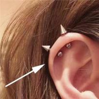 Japoniški ir Korėjietiški Minimalistiniai Kniedės Kūgio Formos Auskarai Cartilage Auskarai Vyrams ir Moterims 0.8*6*3 juoda