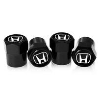 Automobilio ženkliukas Raktų pakabukas Raktų pakabukas su padangos ventilio dangteliu Automobilio priedai Honda Civic Fit Jazz Accord Pilot Passport Stepwgn CRV BRV HRV Vezel 4pcs-black