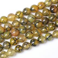 Golden Dragon Veins Agates Stone Natural Round Beads 15 Strand Smooth Loose Spacer Beads 4/6/8/10/12mm for Jewelry Making DIY Bracelets Accessories Dia 4mm