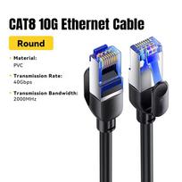 Essager CAT8 Ethernet Cable 40Gbps 2000MHz CAT 8 Networking Cotton Braided Internet Lan Cord for Laptops PS 5 Router RJ45 Cable 0.5m juoda