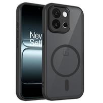 Matinis skaidrus Magsafe magnetinis juodas telefono dėklas OnePlus 13 13R 13T 13S Ace 5 Pro Nord CE 5 belaidžio įkrovimo kietas dangtelis OnePlus 13R juoda