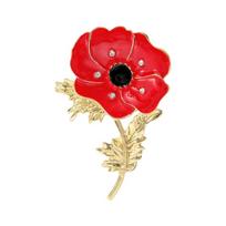 Enamel Poppies Flower Brooch Unisex Plant Pin Elegant Banquet Party Lapel Pin Accessory Gift for Fashion Forward Women