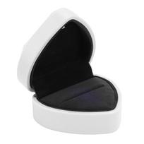 LED širdelės formos žiedo dėžutė, prabangi, elegantiška, inovatyvi, sužadėtuvių žiedo dėžutė, pasipiršimui, vestuvėms, gimtadieniui, Valentino dienai balta