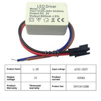 1 vnt. 1-3W 3-5W 4-7W 8-12W 12-18W 18-24W Izoliuotas LED maitinimo šaltinis, reguliuojamos pastovios įtampos 260mA apšvietimo transformatorius 1 to 3W 600MA