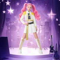 Kid Girls Rumi Kpop Demon Hunter Cosplay Kids Black Gloden Costume Chid Disguise Performance Animated Role Play 110cm