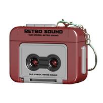 Vintage Tape Recorder Keychain Small Recordable Cassette Recorder Pendant ABS Texture Suitable for Fun Couple Present raudona