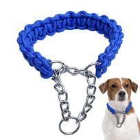 Braid Dog Collar Nylon Choke Collar Adjustable Pet Collars Pet Supplies Collars For Large Dogs Puppy Small Dogs For Home Outdoor S mėlyna