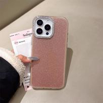 Blizgantis deimantinis kameros dėklas 2 viename, skirtas iPhone 16 15 Plus 17Air 14 13 12 11 16 17 Pro Max, prabangus apsauginis smūgiams atsparus dangtelis For iPhone 17 tamsiai rausva spalva