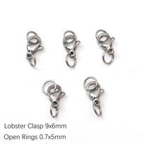 Stainless Steel Lobster Clasps Buckle Accessories For DIY Necklace Bracelet Jewelry Making 9x6mm 10sets romėniškos sidabrinės spalvos