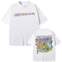 Rock Band System of A Down Animacinis Grafinis Marškinėliai Madingi Y2k Trumpomis Rankovėmis Marškinėliai Vyrams Moterims Laisvalaikio Medvilninis Marškinėlis Streetwear S