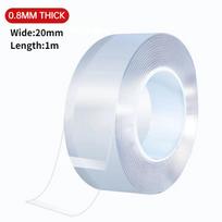 1 Roll Transparent Double Sided Nano Tape, Waterproof Wall Stickers, Reusable Heat Resistant home improvement 20mm/30mm*1M/2M/3M/5M 20mm*1m*0.8mm skaidri