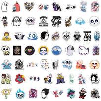 55 vandeniui atsparūs Undertale animacinių filmukų lipdukai dienoraščiams, vandens buteliukams ir kompiuteriams gray