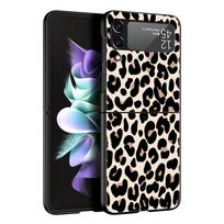 Phone Case for Samsung Galaxy Z Flip 3 4 5 6 7 Folding Shell For Samsung Z Flip4 Flip5 PC Hard Cover Sexy Trendy Leopard Print Galaxy Z Flip7