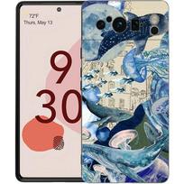 Ocean Whale Shark Swimming Phone Case For Google Pixel 9 8 7 6 Pro XL 8A 6A 7A 5G Soft Shockproof TPU Black Cover Google Pixel 7