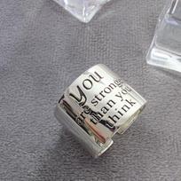 Silver Retro Wide Rimmed Hip-Hop Ring for Women Open Design Trendy Index Finger Accessory