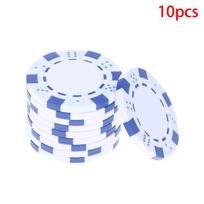 10 Pcs ABS Plastic Poker Chips Casino Texas Hold'em Poker Metal Coins 11.5g Chips Poker Game Chip Set Accessories balta