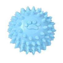 Dog Spike Ball Toy Flexible TPR Cleans Teeth Massages Gums Toy Reduces Bad Breath Durable Interactive Chew Toy for Dogs And Cats mėlyna