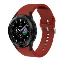 Samsung Galaxy Watch 7/6/5 Pro & Watch 4 Silicone Buckle Strap Silver Buckle vyno raudonos spalvos