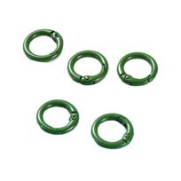 5 Pcs Materials Supplies 25mm O Ring Keychain Clips Colorful Durable Openable Round Carabiner Metal Spring Clasp Dog Chain žalia