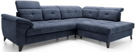 Kampinė sofa Inferne Relax 40, tamsiai mėlyna sp., dešininė, 297 x 210 cm x 107 cm