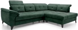 Kampinė sofa Inferne Raquel 35, žalia sp., dešininė, 297 x 210 cm x 107 cm