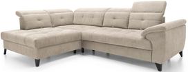 Kampinė sofa Inferne Aura 18, smėlio sp., kairinė, 297 x 210 cm x 107 cm