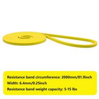 Tough Latex Resistance Band Elastic Exercise Strength Pull-Ups Auxiliary Band Chewing Gum Fitness Equipment Strengthening Train geltona