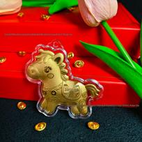 Instant Wealth Year of the Horse Gold Keychain Pendant - Attract Prosperity and Good Fortune