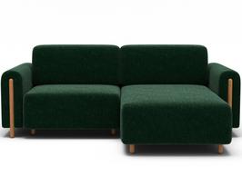 Modulinė sofa Acossta, tamsiai žalia sp., kairinė, 154 x 244 cm x 95 cm