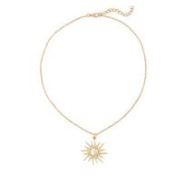 Yousheng Gold Plated Sun Necklace for Women, Sun Moon Pendant Necklace, Jewelry Gifts for Teens Girls, Friends auksinė