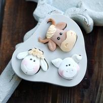 Animal 3D Silicone Mold for Fondant Cake Decorating Sugar Cake Chocolate Mold Soap Molds (Color Random)