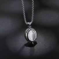 Green Crystal Vintage Locket Prom Necklace for Women Large Pendant Statement Fashion Jewelry Gift A3