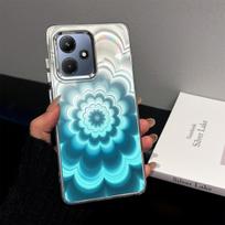 for Infinix HOT30i NFC 30i 30 Play NFC Clear TPU Case,3D Iridescent Floral,Prismatic Color Shift,Anti-Yellow Shockproof Raised Lens Frame HOT 30i NFC mėlyna
