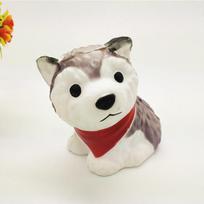 Squishy Dog Plush Toy With Slow Rebound Pu Foam For Stress Relief And Gift Giving Red Scarf