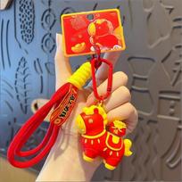 Instant Money Pvc Keychain Figurine Backpack Hanging Ornament New Year Gift Horse Year Horse Key Accessories A